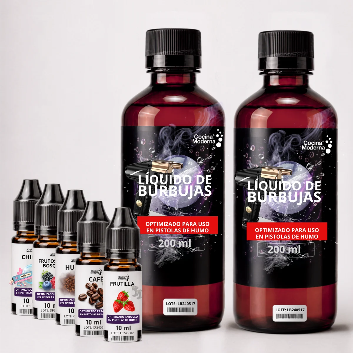 Pack Líquido de Burbujas · 2 × 200 ml + 5 esencias