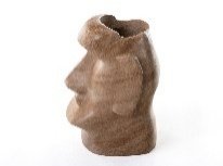 Vaso Resina Moai Marrón