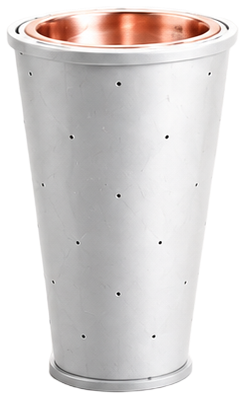 Congelador de copas: vaso de acero con interior de cobre