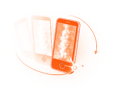 Tres teléfonos en movimiento tomando la foto del plato con niebla