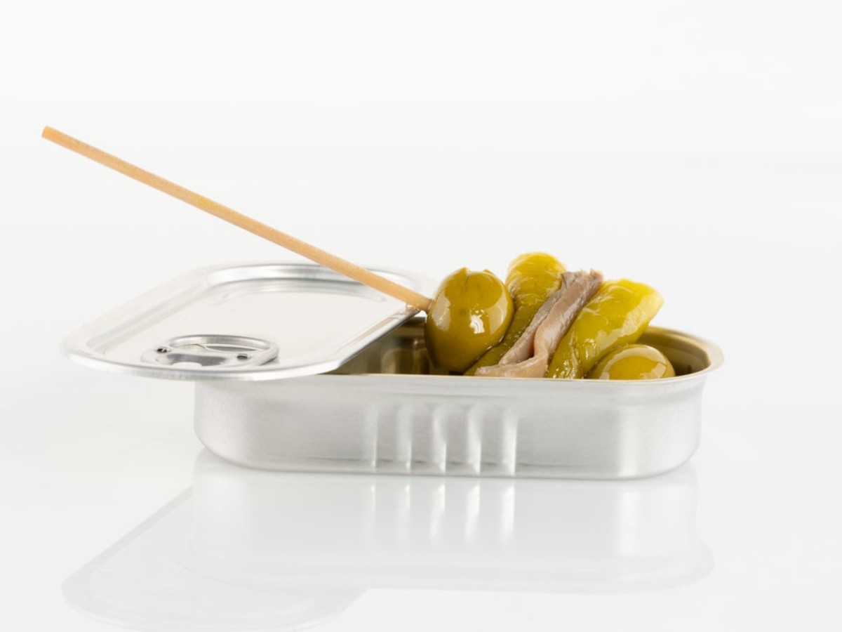 Latas de conserva rectangular con tapa