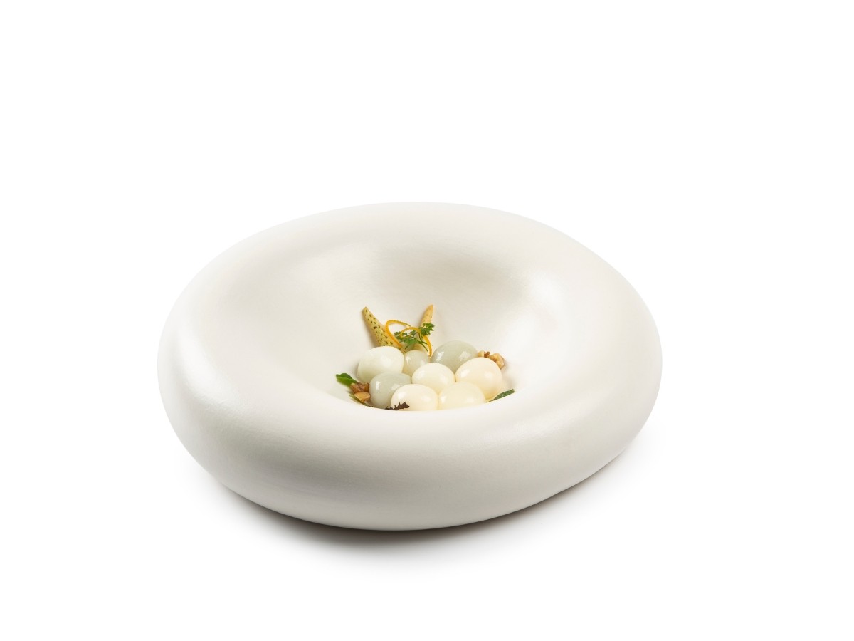 Dune XS Plato Blanco Brillo