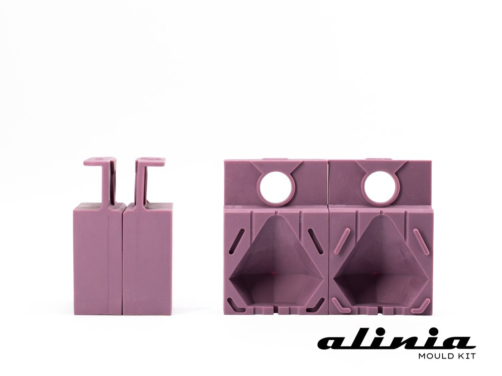 Kit bandeja + 30 uds. molde alinia Diamond 6 x 5 cm