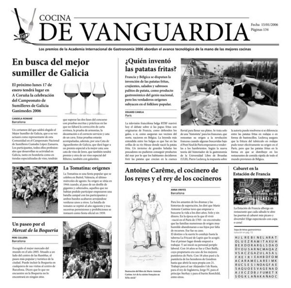 papel periodico cocina de vanguardia Hoja periódico parafinada 500 uds. 'Cocina de Vanguardia'