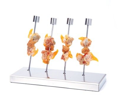 soporte inox 4 brochetas