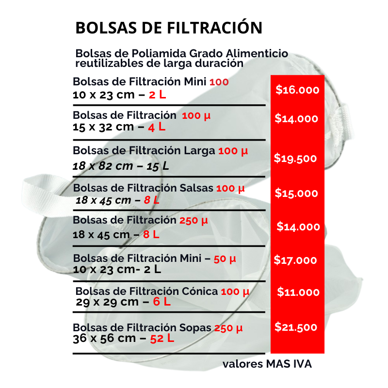 bolsas de filtracion LOS MÁS VENDIDOS